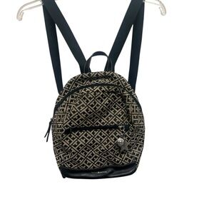 Tommy Hilfiger Patterned Black and Tan Backpack